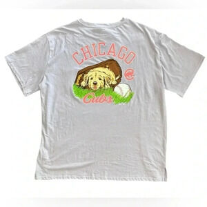 NWT Chicago Cubs Graphic T Shirt Lavender Purple Lab Puppy Women’s Size XL